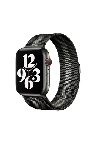 Apple Watch 38mm Uyumlu Metal Mıknatıslı Kordon - Siyah-beyaz