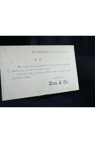 Bavaria Krallığı Antiye 1886 Yılı Alman Reich Döneminden 3 Pfennig Kendinden Pullu Post Kartı Postadan Geçmiş