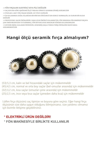 Yyb 45mm Nano Teknoloji Seramik + İyonik Termal Fön Saç Fırçası Profesyonel Seri 1. Kalite Saç Fırçası