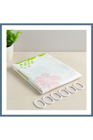 Buradabulabilirsin Pvc Banyo Duş Perdesi 90x180 Cm - 2'li, 12 Halka Bbz Çok Renkli