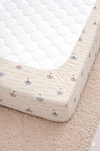%100 Pamuk Lastikli Bebek Çarşafı + Yastık Kılıfı Park Yatak 60x120 70x110 70x120 Uyumlu Yelkenli