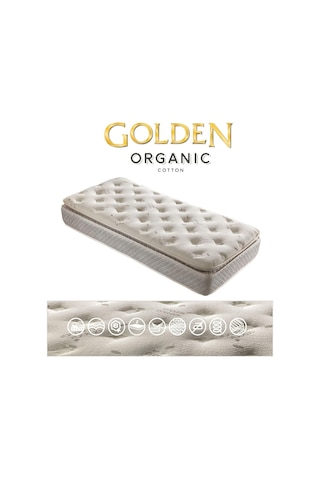 Heyner Opalin Golden 120x190 Ortopedik Yaylı Yatak Kuş Tüyü Pedli Organic Cotton Yaylı Yatak Diğer
