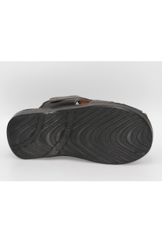 Akım Erkek Günlük Terlik Sandalet Ortapedik Siyah-Kahve