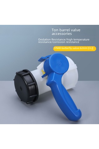 Skycity 1000l Kapasiteli Kimyasal Depolama Ibc Plastik Tankı İçin Dayanıklı Dn40 Kelebek Valfi - Asit Ve Alkali Dirençli Yeni Aksesuar 62mm Canlı Bağlantı Mx
