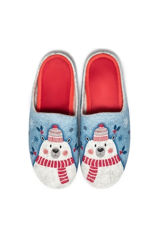 Twigy Kar Adam Kadın Ev Terliği Mavi 36/41 CC0149A Çok Renkli