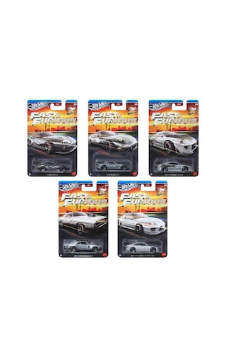 Hot Wheels Siver Series Fast & Furious 25.yıl 5'li Model Araba Seti Hnr88