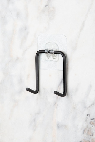MultiStore Yapışkanlı Çift Kancalı Banyo Mutfak Askısı Metal Askılık Duvar Askı Organizer Siyah