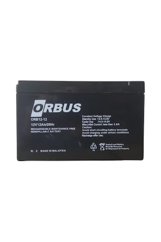 Orbus 12v 12 Amper Agm Akü Ebatlar: 150x97x95mm