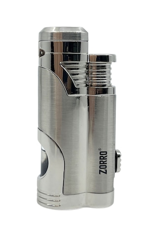 Zorro Çift Torch Pürmüz Puro Çakmağı - Krom
