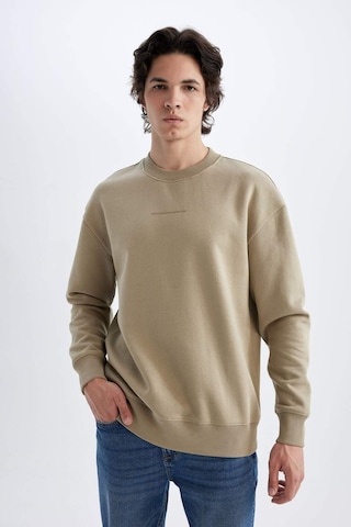Defacto Boxy Fit Bisiklet Yaka Baskılı Sweatshirt X8282az24aubg311 Bej