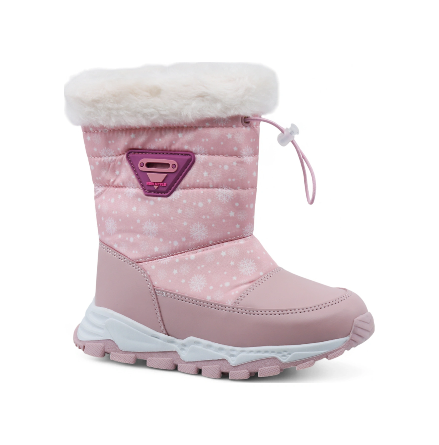 Khayt Leni Sıcak Astar Su Ve Soğuk Dayanıklı Ortopedik Kaymaz Taban Çocuk Bot Pudra