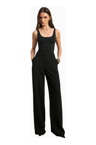 Because Of Alice Effortless Wide Leg Trousers Geniş Paça Dökümlü Kadın Pantolon Siyah