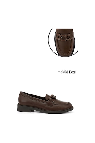 Gönderi(R) Gönderi R Kadın Kahve Antik Tokalı Hakiki Deri Loafer Ayakkabı Gdza13424272 Kahve