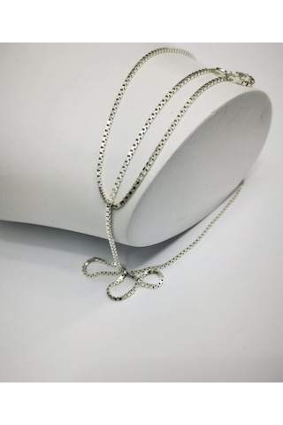 Omar Silver Unisex Küp Zincir Gümüş Kolye 1,3 Mm