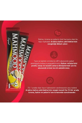 Mahmood Coffee 3ü 1 Arada Hazır Kahve 2'li 48 x 18 G