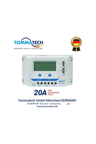 Tommatech 20 A Amper Şarj Kontrol Cihazı