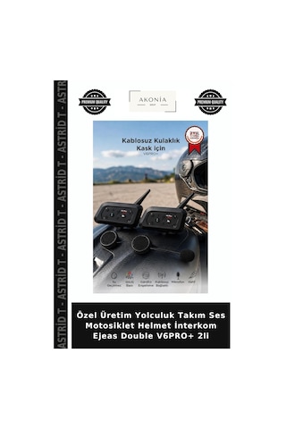 Özel Üretim Yolculuk Takım Ses Motosiklet Helmet İnterkom Ejeas Double V6pro+ 2li