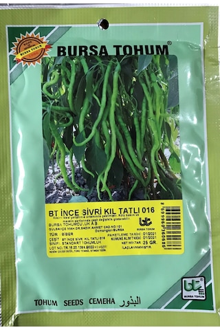 Biber Tohumu İnce Sivri Kıl Tatlı 25 GR Ort 3000 Adet Tohum