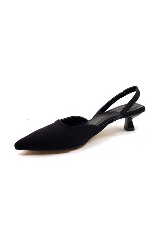 Ayakkabımood Cc 608 4,5 CM Siyah Arkası Açık Kadın Topuklu Ayakkabı Siyah