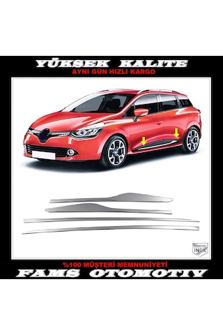 Renault Clio 4 Grandtour Krom Formlu Yan Kapı Çıta 4prç P.çelik