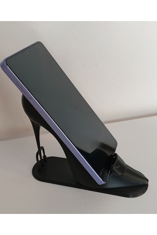 Masaüstü Telefon Standı Siyah Topuklu Ayakkabı