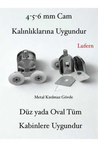 Dayanıklı Duşakabin Tekerleği Alt Üst Sürgülü Cam Kabin Tekeri Rulman Metal Gövdeli 8 Li Set Çok Renkli