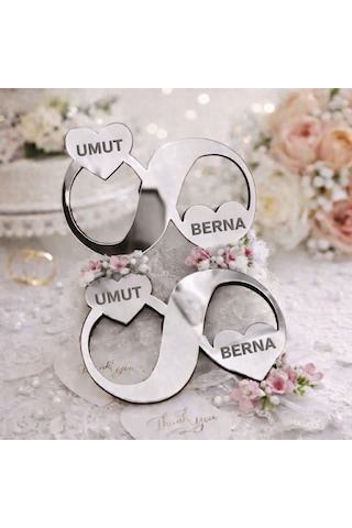 Düğün Nişan Söz Kına Kişiye Özel Magnet Sonsuzluk No92 Renkli