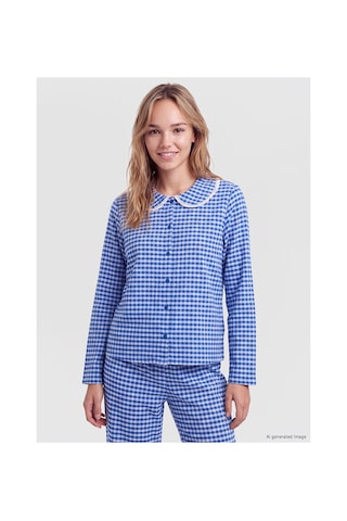 Lcw Dream Lacivert Bebe Yaka Ekose Kadın Pijama Takım