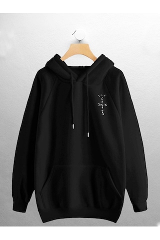 Macklin Unisex Kadın Erkek Cactus Jack Travis Scott Baskılı Sweatshirt Siyah Mck0807 Siyah