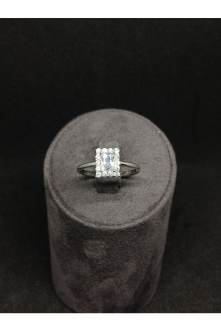 Baget Kesim Taşlı 925 Ayar Gümüş Yüzük Şık Ve Zarif Tasarım Gümüş