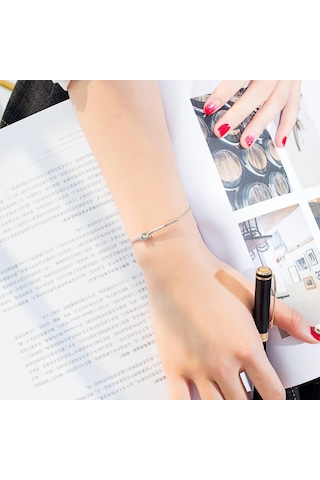 Rose Gold Opk Moda Titanyum Çelik Bileklik Kadın Bileklik