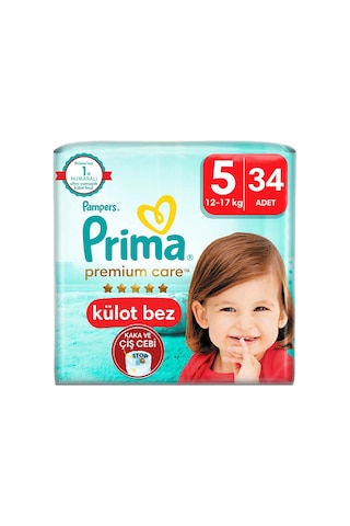 Prima Premium Care Külot Bebek Bezi 5 Numara Junior İkiz Paket 34 Adet