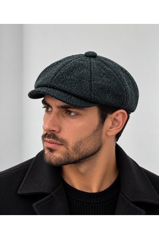 Aida Jewelss Modern Kasket Baretta Kışlık Şapka Peaky Blinders Şapka Haki