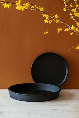 Orta Boy Rustik ve Şık  Country Tarzı Siyah Metal Tepsi