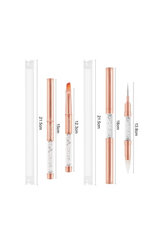 Vkemall 8 Uçlu Roz Altın Tırnak Fırçası - Profesyonel Manikür Ve Dıy Tasarım Aracı