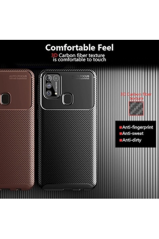 Samsung Uyumlu Galaxy M30S Elde Kaymayan Kamera Korumalı Kılıf