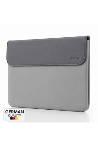 Woyax Cleanfit 13-14 İnç Gri Laptop Çantası Su Geçirmez Apple Macbook Uyumlu Kılıfı Apple iPad Tablet El Çantası