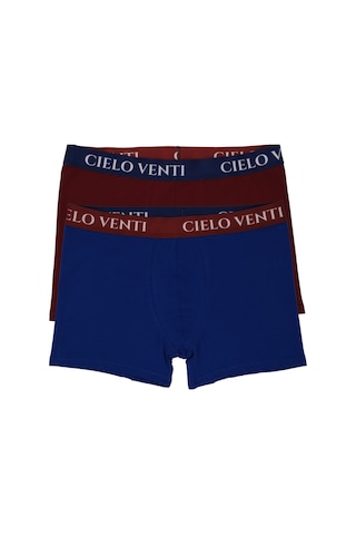 Cielo Venti Night Collection 2'li Organik Pamuk Erkek Boxer Bordo - Mavi