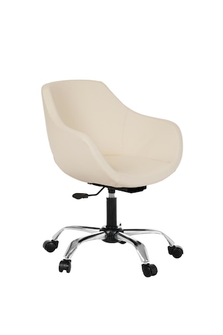 Monoko Deri Çalışma Sandalyesi Bej