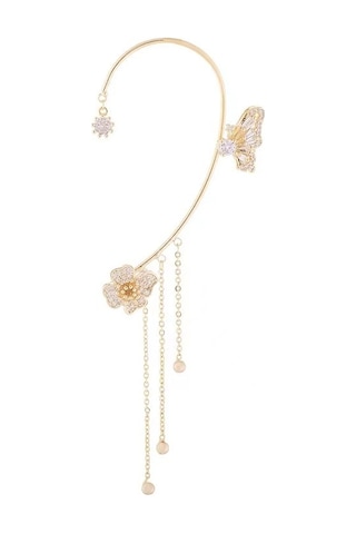 Samdoo Kuyruklu Kelebek Desenli, Tekrarsız, Deliksiz Kulaklıklar - Kadınlar İçin Zümrüdüanka Stili, Konforlu Kullanim, Altın Renkli Çift Set Re2204585 Gold