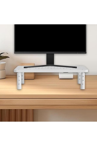 Homyl Metal Monitör Standı Yükseltici Dizüstü Beyaz