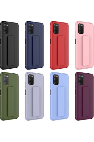Galaxy A03s Kılıf Zore Qstand Kapak Lacivert