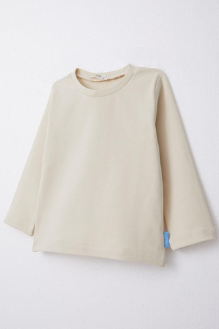 Breeze Erkek Çocuk Uzun Kollu Tişört Basic 1-4 Yaş, Krem-krem Krem