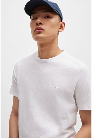 Hugo Boss Erkek T-shırt 50508243-100 50508243-100 Beyaz Beyaz