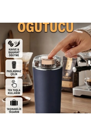 Paslanmaz Çelik Kahve Ve Baharat Öğütücü Ayarlanabilir Çekim Seviyeli Çok Renkli