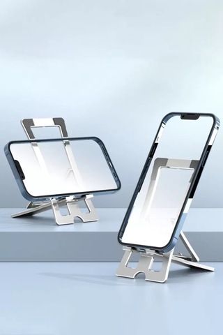Konfulon Cm23 Ayarlanabilir Katlanabilir Masaüstü Telefon Tutucu - Gümüş Standart