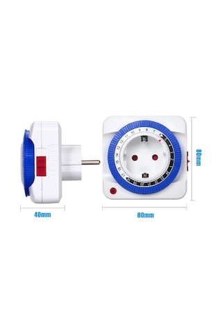 Reedark Otomatik Zaman Ayarlı Mekanik Priz - 24 Saat Şarj Kontrolü Gmt01a-gr