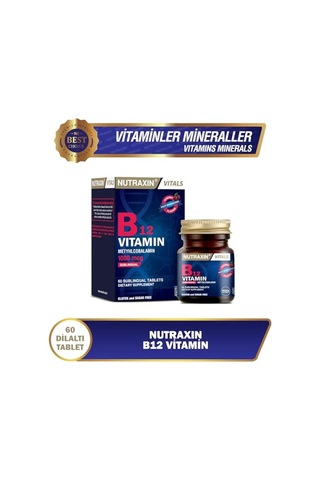 Nutraxin B12 Vitamin 1000 Mcg 60 Tablet Takviye Edici Gıda
