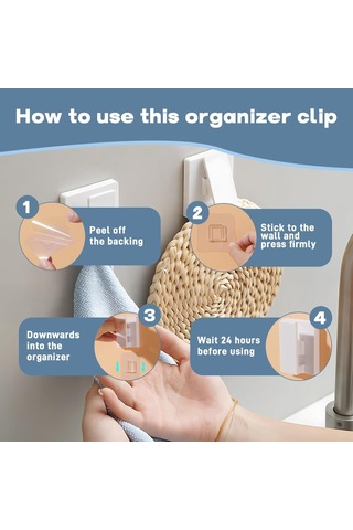 Geeksen Siyah Zımba Kanca Seti 6 Adet - Delme Yok Otomatik Yapışkan - Kaymazsız Yaylı Tutucu Duvar Takımı Siyah