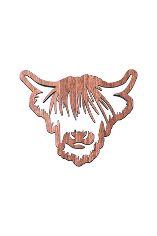 Hayvan Tasarımlı Ahşap Bardak Altlıkları,ahşap Highland İnek Bardak Altlıkları Kahverengi